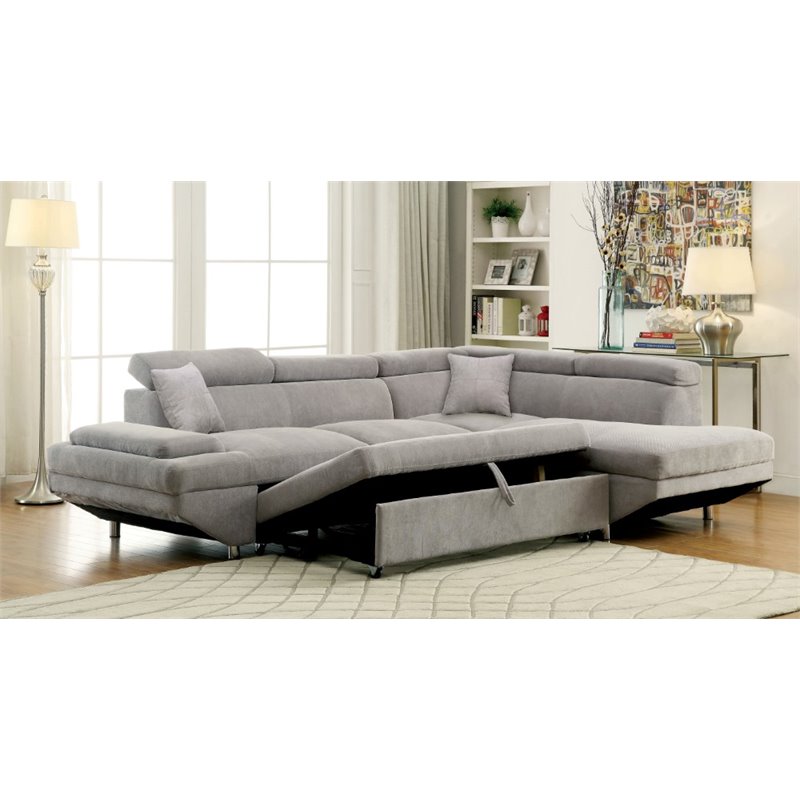 Bowery Hill Flannelette Sleeper, Leather Convertible Sectional Sofa Bed