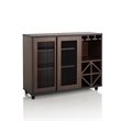 Bowery Hill Wine Rack Buffet with Casters in Walnut