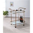 Bowery Hill Glass Bar Cart in Champagne