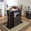 Bowery Hill Wine Rack with Casters in Espresso