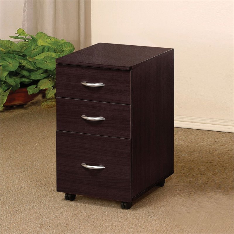 Bowery Hill 3 Drawer File Cabinet In Espresso Bh 1502669