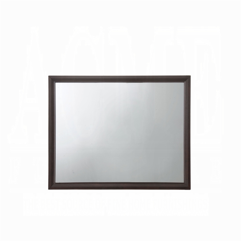 Bowery Hill Rectangular Wood Frame Bedroom Mirror in Espresso