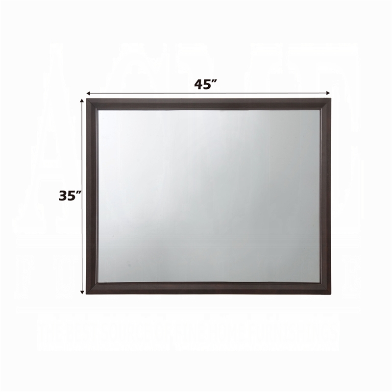 Bowery Hill Rectangular Wood Frame Bedroom Mirror in Espresso