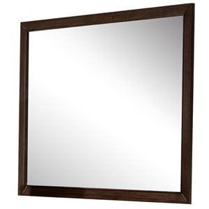 Bowery Hill Rectangular Wood Frame Bedroom Mirror in Espresso