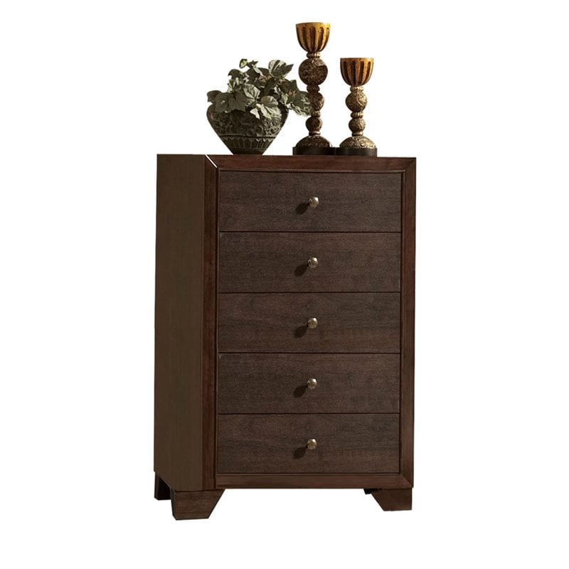 Bowery Hill 5 Drawer Chest in Espresso