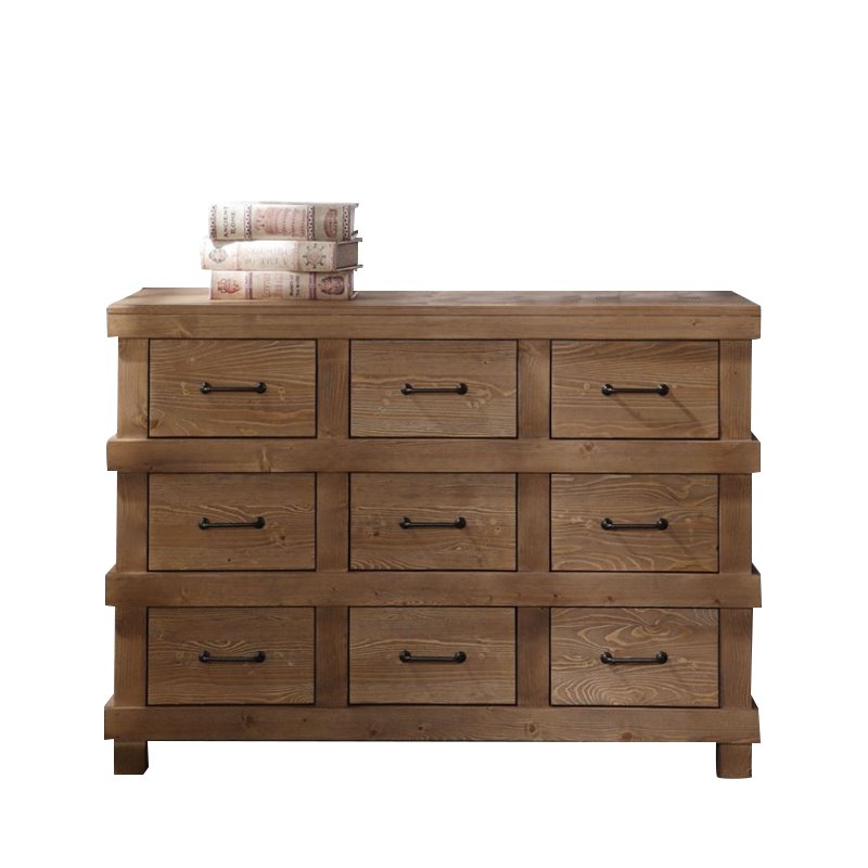 Bowery Hill 9 Drawer Dresser in Antique Oak