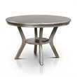 Bowery Hill Transitional Round Wood Dining Table in Silver