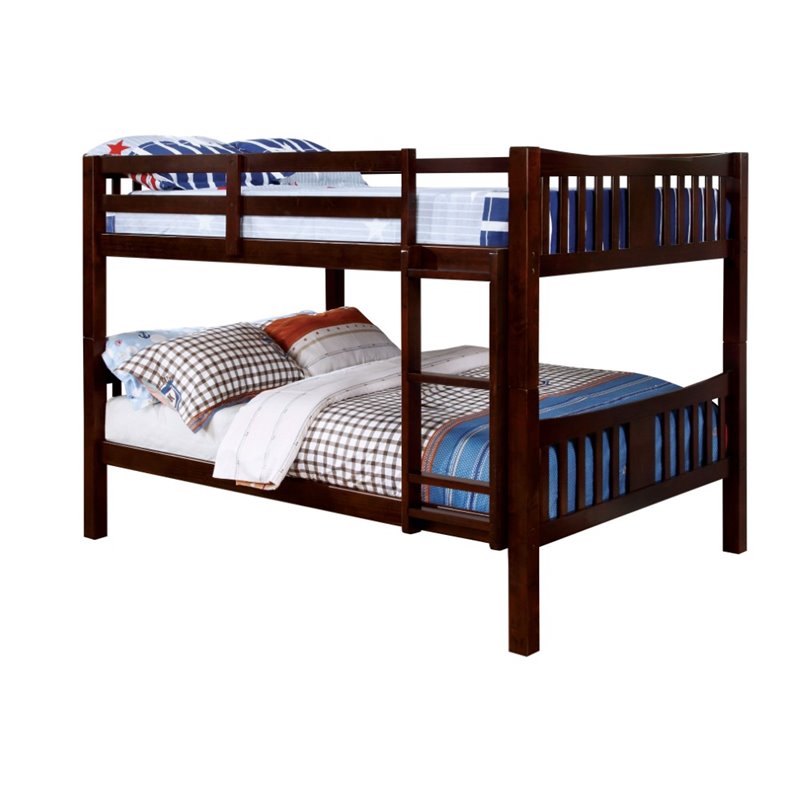 Bowery Hill Full Over Full Bunk Bed in Dark Walnut