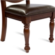 Bowery Hill Faux Leather Brown Cherry Side Chair Rectangular Turned Legs 41