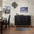 Bowery Hill Modern 2 Drawer Wood Buffet Table in Black