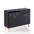 Bowery Hill Modern 2 Drawer Wood Buffet Table in Black