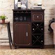 Bowery Hill Engineered Wood Multi-Storage Mobile Wine Bar Cabinet in Espresso