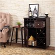 Bowery Hill Engineered Wood Multi-Storage Mobile Wine Bar Cabinet in Espresso