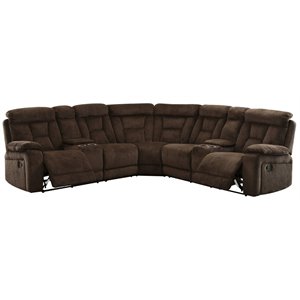 bowery hill reclining sectional in brown