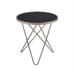 Bowery Hill End Table in Frosted Glass and Champagne