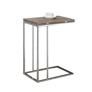 Bowery Hill End Table in Gray and Weathered Oak