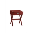 Bowery Hill 1 Drawer Square Contemporary Wood End Table in Red