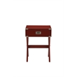 Bowery Hill 1 Drawer Square Contemporary Wood End Table in Red