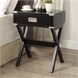 Bowery Hill 1-Drawer Wood Square End Table in Black