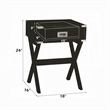 Bowery Hill 1-Drawer Wood Square End Table in Black
