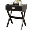 Bowery Hill 1-Drawer Wood Square End Table in Black