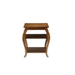 Bowery Hill 2 Shelves Square Wood End Table with Cabriole Legs in Walnut