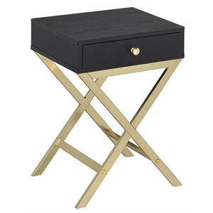 Bowery Hill End Table in Black and Brass