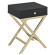 Bowery Hill End Table in Black and Brass