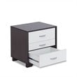 Bowery Hill 3 Drawer Nightstand in White and Black
