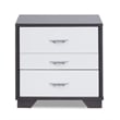 Bowery Hill 3 Drawer Nightstand in White and Black