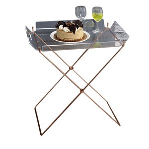 bowery hill tray table in clear acrylic and copper