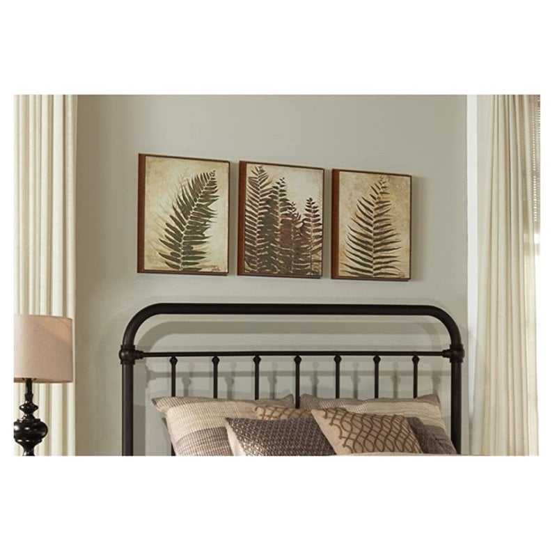 Bowery Hill Farmhouse Metal King Spindle Panel Bed in Bronze