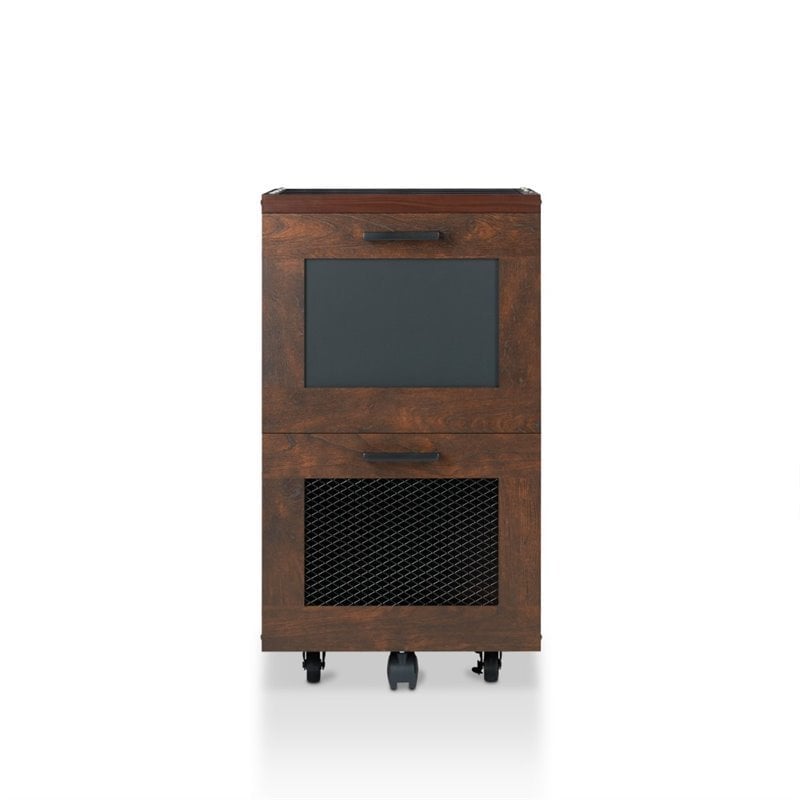 Bowery Hill Industrial Filing Cabinet in Vintage Walnut