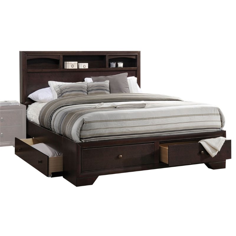 Bowery Hill King Storage Bed in Espresso