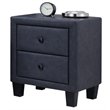 Bowery Hill 2 Drawer Faux Leather Nightstand in Gray