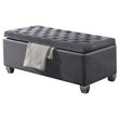 Bowery Hill Tufted Fabric Upholstered Bench with Storage in Gray