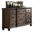 Bowery Hill 9 Drawer Dresser in Weathered Oak