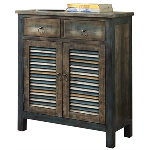 Bowery Hill Console Table in Antique Oak and Teal