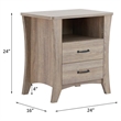 Bowery Hill 2-Drawer Farmhouse Wood Nightstand in Rustic Natural