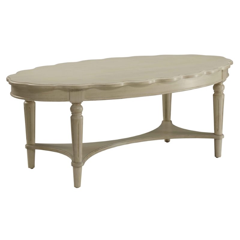 Bowery Hill Oval Coffee Table in Antique White Cymax Business