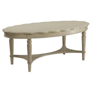 Bowery Hill Oval Coffee Table in Antique White