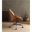 Bowery Hill Leather Adjustable and Swivel Office Chair in Coffee