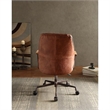 Bowery Hill Leather Adjustable and Swivel Office Chair in Cocoa