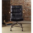 Bowery Hill Leather Swivel Office Chair in Vintage Blue