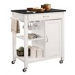 Bowery Hill 1-Drawer Contemporary Wood Kitchen Cart in Black/White