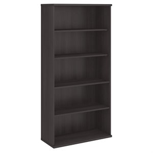 bowery hill 5 shelf bookcase in storm gray