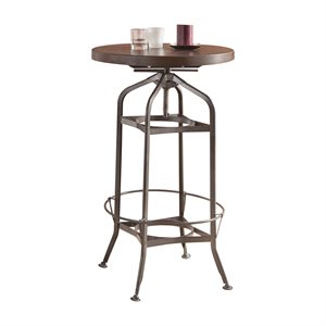 bowery hill bar table in walnut and gunmetal