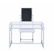 Bowery Hill Vanity and Stool in White and Chrome