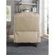 Bowery Hill Contemporary Faux Leather Power Lift and Massage Recliner in Beige