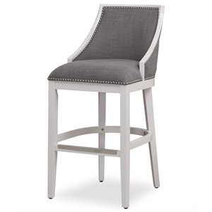 Bowery Hill 30&quot Stationary Bar Stool in Off White Grey
